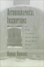 Cover of Autobiographical inscriptions
