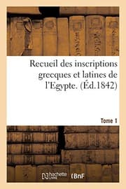 Cover of Recueil des inscriptions grecques et latines de l'Égypte