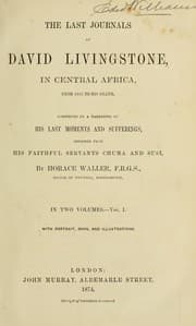 Cover of The last journals of David Livingstone in Central Africa, from 1865 to his death