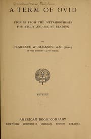 Cover of A term of Ovid: stories from the Metamorphoses for study and sight reading