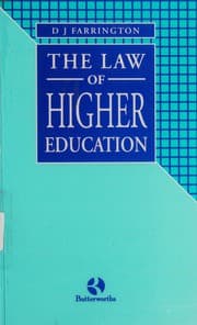 Cover of The law of higher education