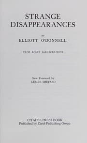 Cover of Strange disappearances