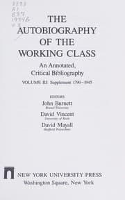 Cover of The autobiography of the working class