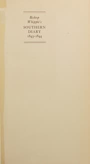 Cover of Bishop Whipple's Southern diary, 1843-1844