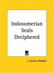 Cover of The Indo-Sumerian seals deciphered