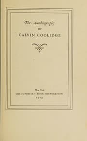 Cover of Autobiography of Calvin Coolidge