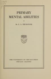 Cover of Primary mental abilities
