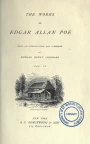 Cover of The Works of Edgar Allan Poe - Vol. II (Assignation / Balloon-Hoax / Black Cat / Cask of Amontillado / Descent Into the Maelstrom / Facts in the Case of M. Valdemar / Fall of the House of Usher / Gold-Bug / Imp of the Perverse / Island of the Fay / Masque of the Red Death / Mesmeric Revelation / Ms. Found in a Bottle / Murders in the Rue Morgue / Mystery of Marie Roget / Oval Portrait / Pit and the Pendulum / Premature Burial / Purloined Letter / Tell-Tale Heart / Thousand-and-Second Tale of Scheherazade / Unparalleled Adventure of One Hans Pfaall / Von Kempelen and His Discovery)