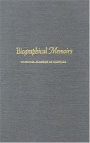 Cover of Biographical Memoirs