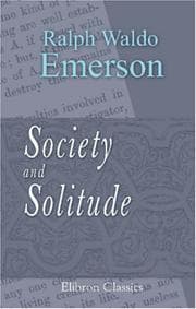 Cover of Society and solitude