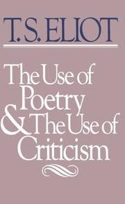 Cover of The use of poetry and the use of criticism
