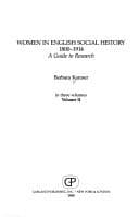 Cover of Women in English social history, 1800-1914