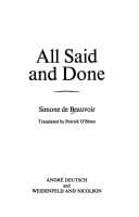 Cover of All Said and Done