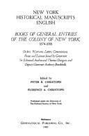 Cover of Books of general entries of the colony of New York