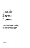 Cover of Bertolt Brecht