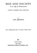 Cover of Man and society in an age of reconstruction