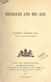 Cover of Hezekiah and his age