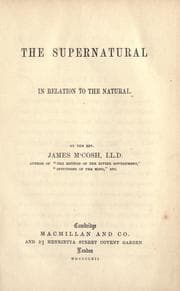 Cover of The supernatural in relation to the natural