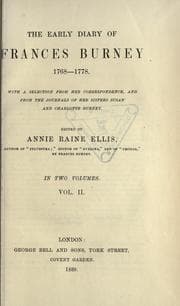 Cover of The early diary of Frances Burney, 1768-1778