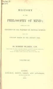 Cover of History of the philosophy of mind