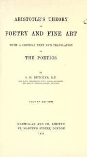 Cover of Aristotle's theory of poetry and fine art