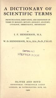 Cover of A dictionary of scientific terms