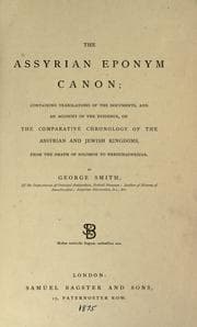 Cover of The Assyrian eponym canon