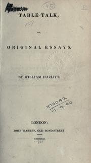 Cover of Table talk: original essays on men and manners