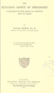Cover of The religious aspect of philosophy