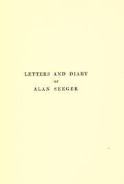 Cover of Letters And Diary Of Alan Seeger