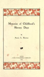 Cover of Memories of childhood's slavery days