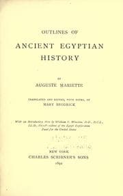 Cover of Outlines of ancient Egyptian history