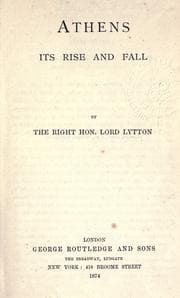 Cover of Athens, its rise and fall