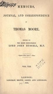 Cover of Memoirs, journal, and correspondence of Thomas Moore