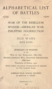 Cover of Alphabetical list of battles, 1754-1900