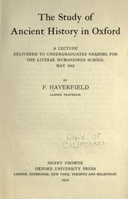 Cover of The study of ancient history in Oxford