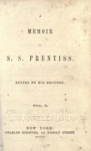 Cover of A memoir of S. S. Prentiss