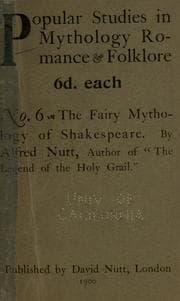 Cover of The fairy mythology of Shakespeare