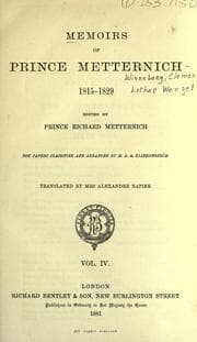 Cover of Aus Metternich's nach gelassenen papieren.