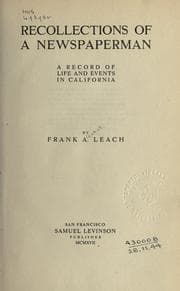Cover of Recollections of a newspaperman