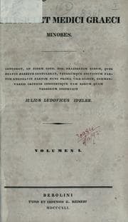 Cover of Physici et medici Graeci minores