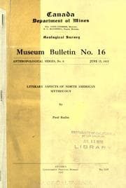 Cover of Literary aspects of North American mythology