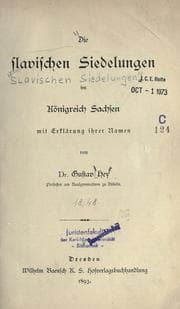 Cover of Die slavischen Siedlungen im Königreich Sachsen