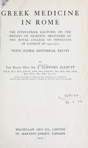 Cover of Greek medicine in Rome