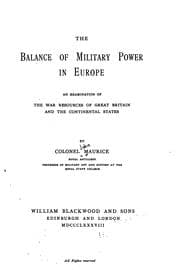 Cover of The balance of military power in Europe