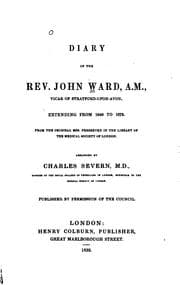 Cover of Diary of the Rev. John Ward, A.M., Vicar of Stratford-upon-Avon, extending from 1648 to 1679