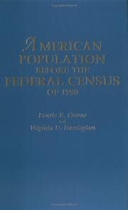 Cover of American population before the Federal census of 1790