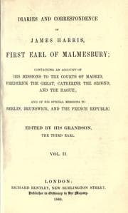 Cover of Diaries and correspondence of James Harris, first Earl of Malmesbury