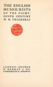 Cover of The English humourists of the eighteenth century