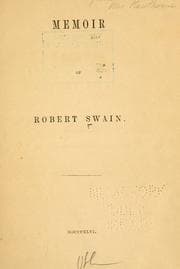 Cover of Memoir of Robert Swain